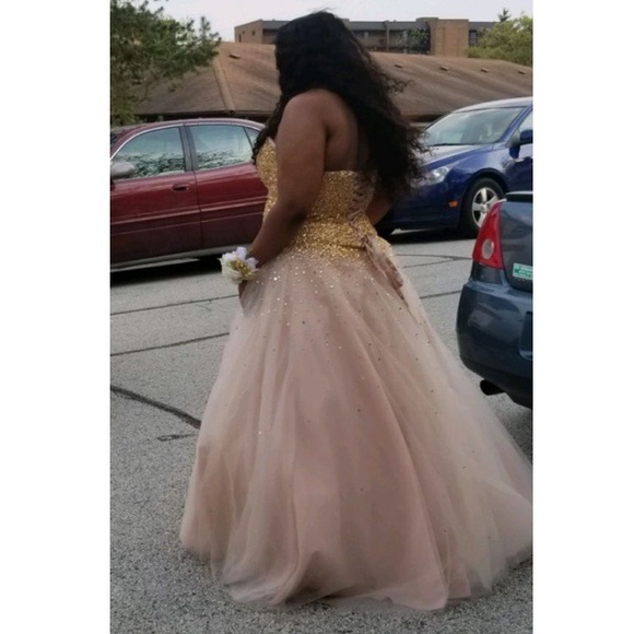 Prom Dress- Gold & Beautiful - Picture 3 of 3